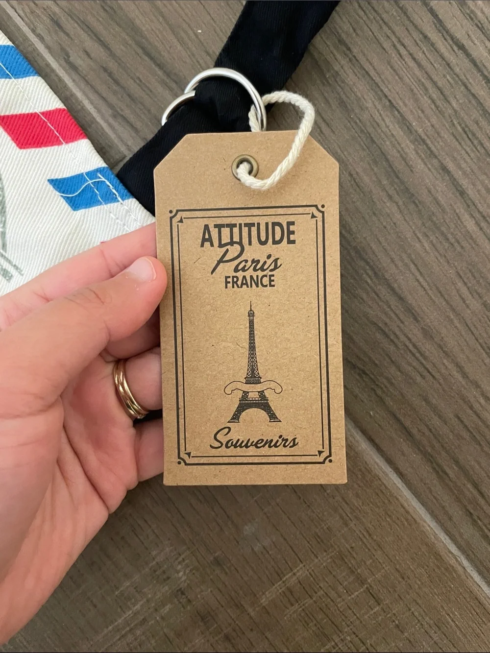 Paris Landmark Kitchen Apron - Cream with Black and Red Accents